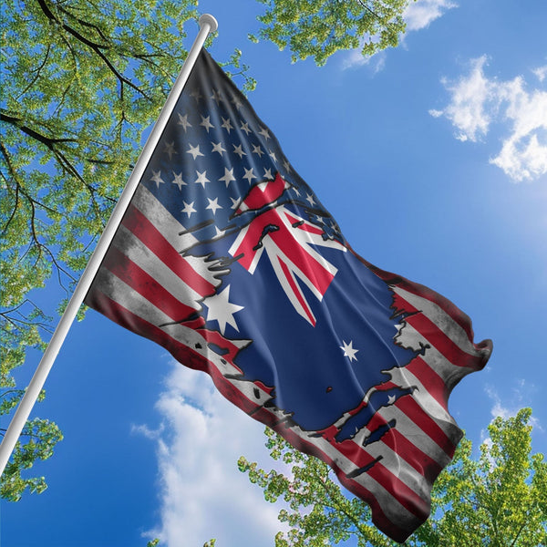 American Australian Flag, US And Australia Polyester The Scratch Style 1