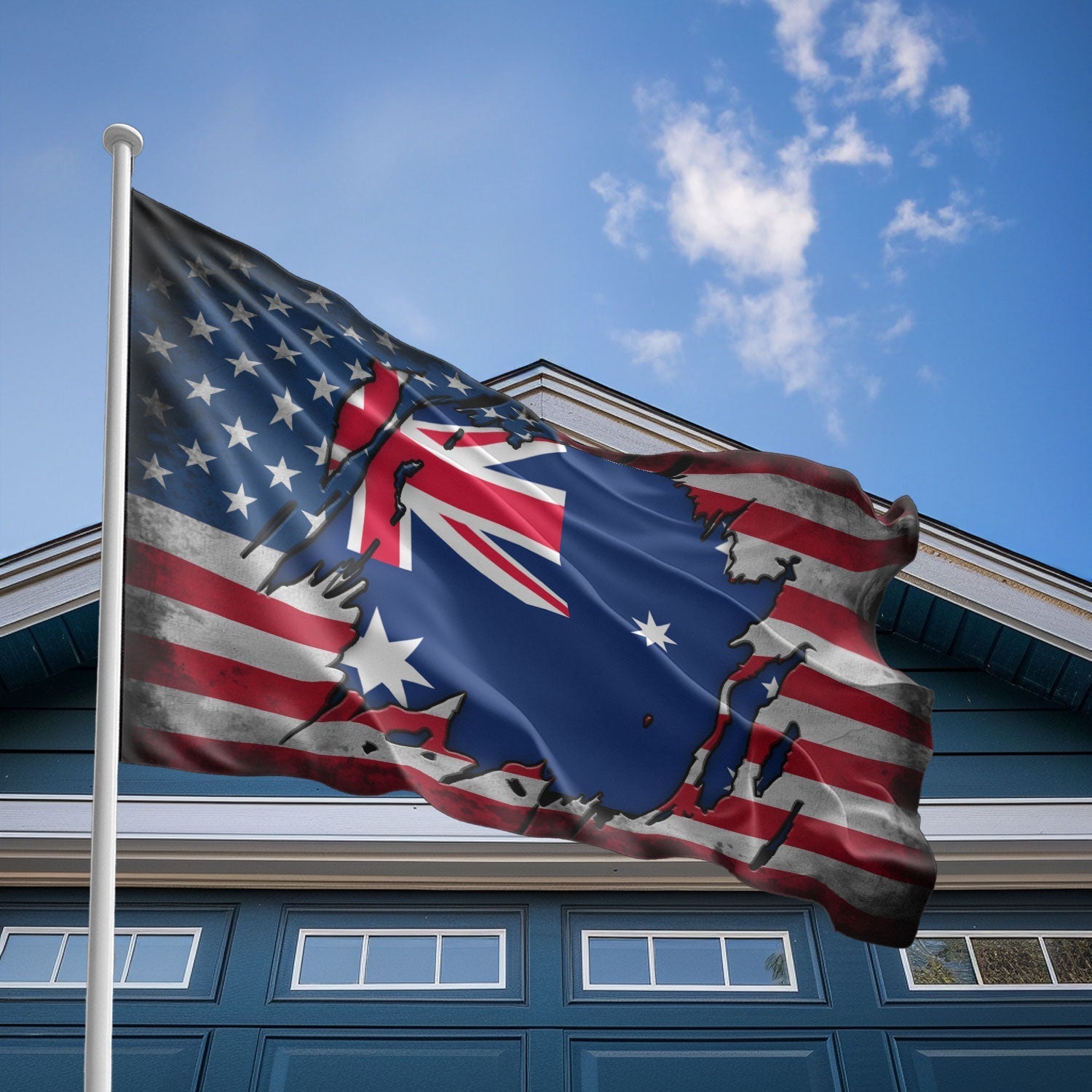 American Australian Flag, US And Australia Polyester The Scratch Style 2