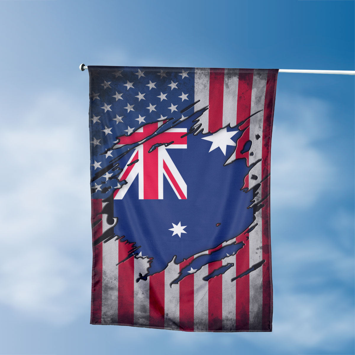 American Australian Flag, US And Australia Polyester The Scratch Style 3
