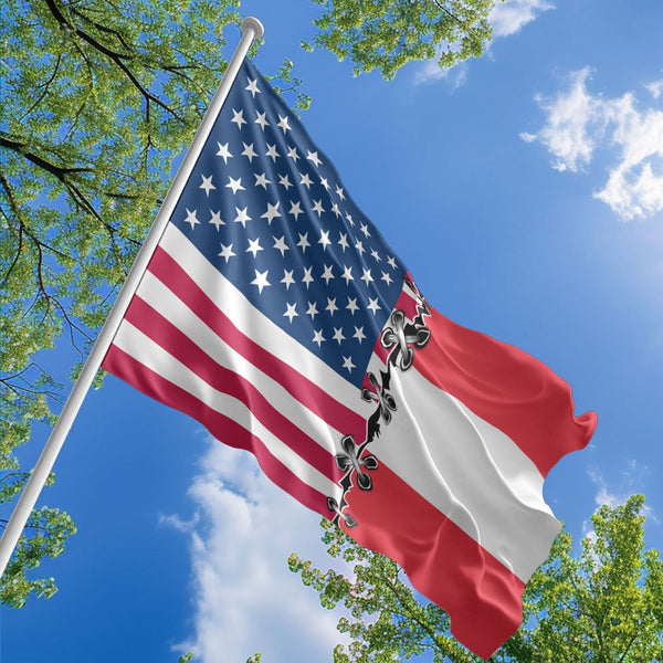 American Austrian Flag, US And Austria Polyester Sew Together Style 1