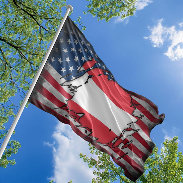 American Austrian Flag, US And Austria Polyester The Scratch Style 1