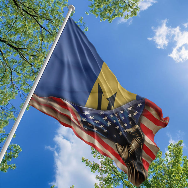 American Barbadian Flag, US And Barbados Polyester The Original Style 1