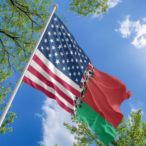 American Belarusian Flag, US And Belarus Polyester Sew Together Style 1