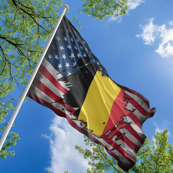 American Belgian Flag, US And Belgium Polyester The Scratch Style 1
