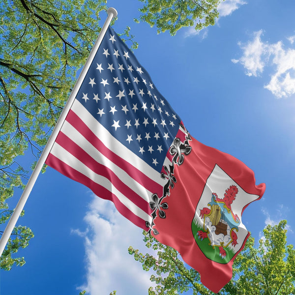 American Bermudian Flag, US And Bermuda Polyester Sew Together Style 1