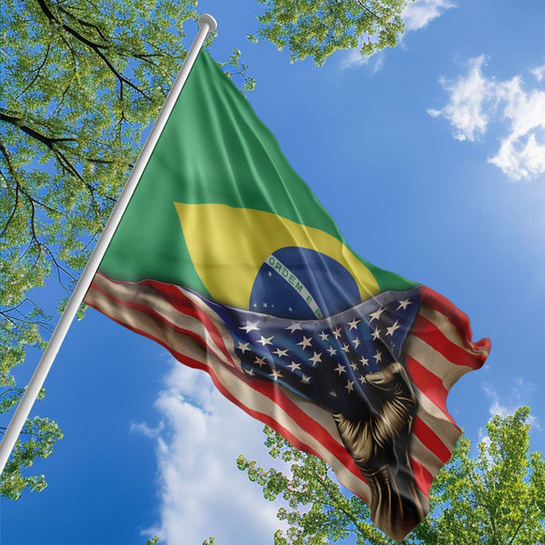 American Brazilian Flag, US And Brazil Polyester The Original Style 1
