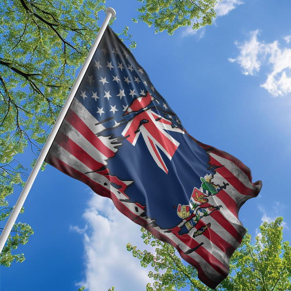 American Caymanian Flag, US And Cayman Islands Polyester The Scratch Style 1