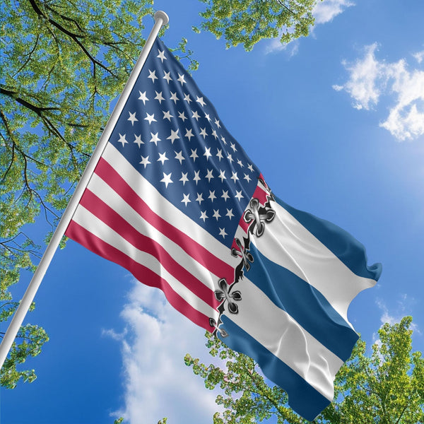 American Cuban Flag, US And Cuba Polyester Sew Together Style 1