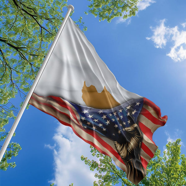 American Cypriot Flag, US And Cyprus Polyester The Original Style 1