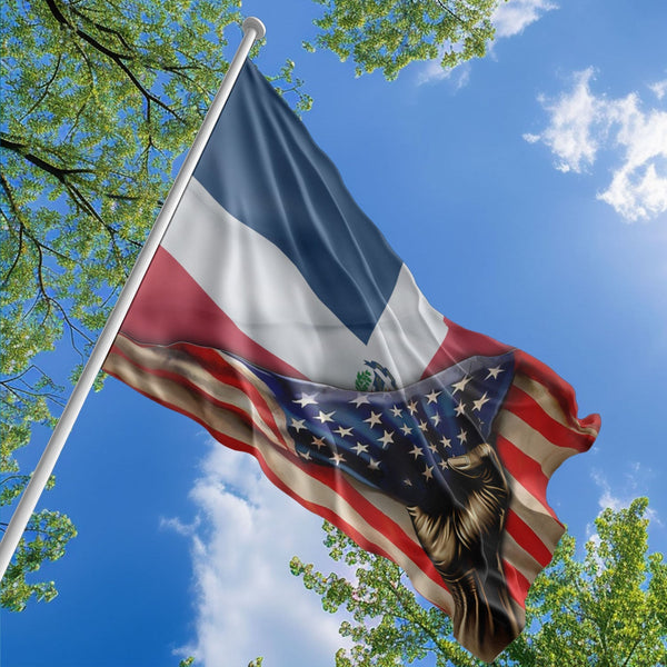 American Dominican Flag, US And Dominican Republic Polyester The Original Style 1