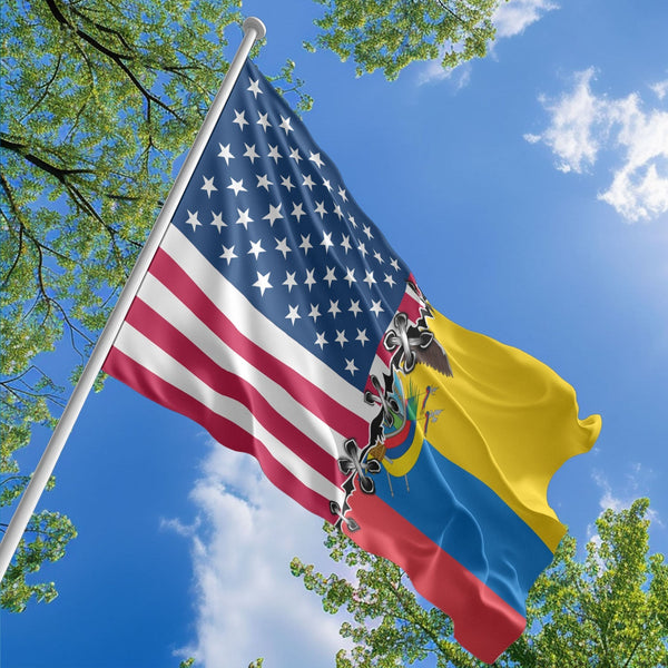 American Ecuadorian Flag, US And Ecuador Polyester Sew Together Style 1