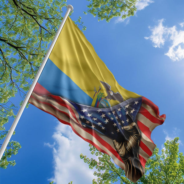 American Ecuadorian Flag, US And Ecuador Polyester The Original Style 1