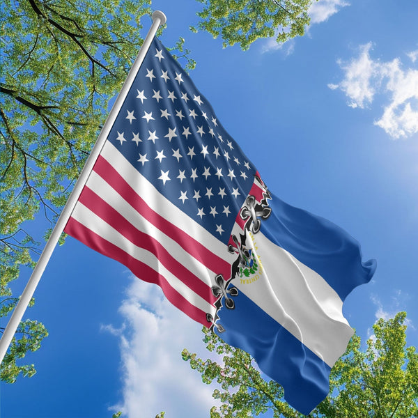 American Salvadoran Flag, US And El Salvador Polyester Sew Together Style 1