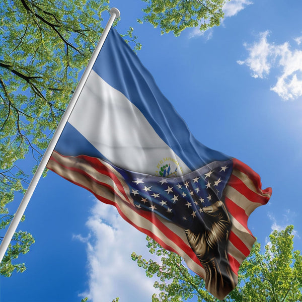 American Salvadoran Flag, US And El Salvador Polyester The Original Style 1