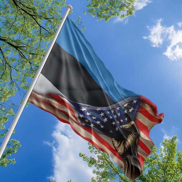 American Estonian Flag, US And Estonia Polyester The Original Style 1