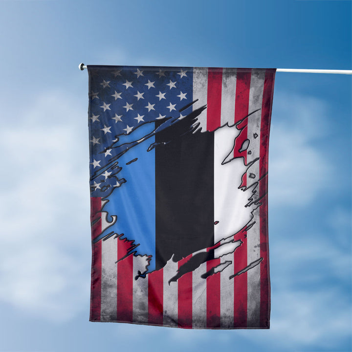 American Estonian Flag, US And Estonia Polyester The Scratch Style 3