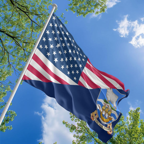 American Falkland Islander Flag, US And Falkland Islands Polyester Friendship Blend Together Style 1