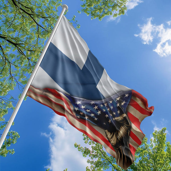 American Finnish Flag, US And Finland Polyester The Original Style 1