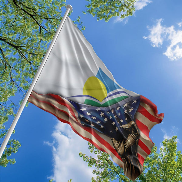 American Guadeloupean Flag, US And Guadeloupe Polyester The Original Style 1