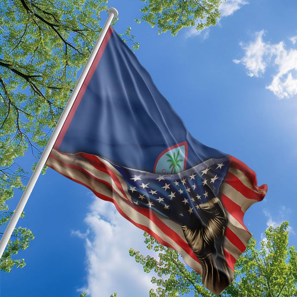 American Guamanian Flag, US And Guam Polyester The Original Style 1