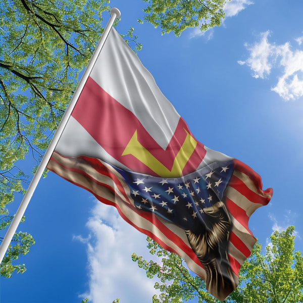 American Guernseyan Flag, US And Guernsey Polyester The Original Style 1