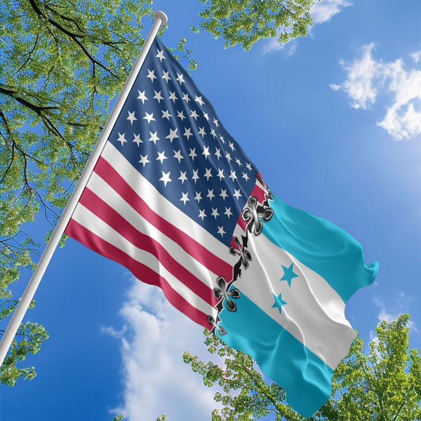 American Honduran Flag, US And Honduras Polyester Sew Together Style 1