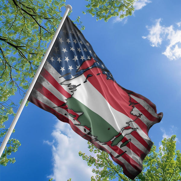 American Hungarian Flag, US And Hungary Polyester The Scratch Style 1