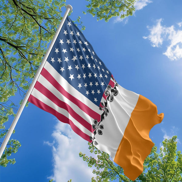 American Irish Flag, US And Ireland Polyester Sew Together Style 1