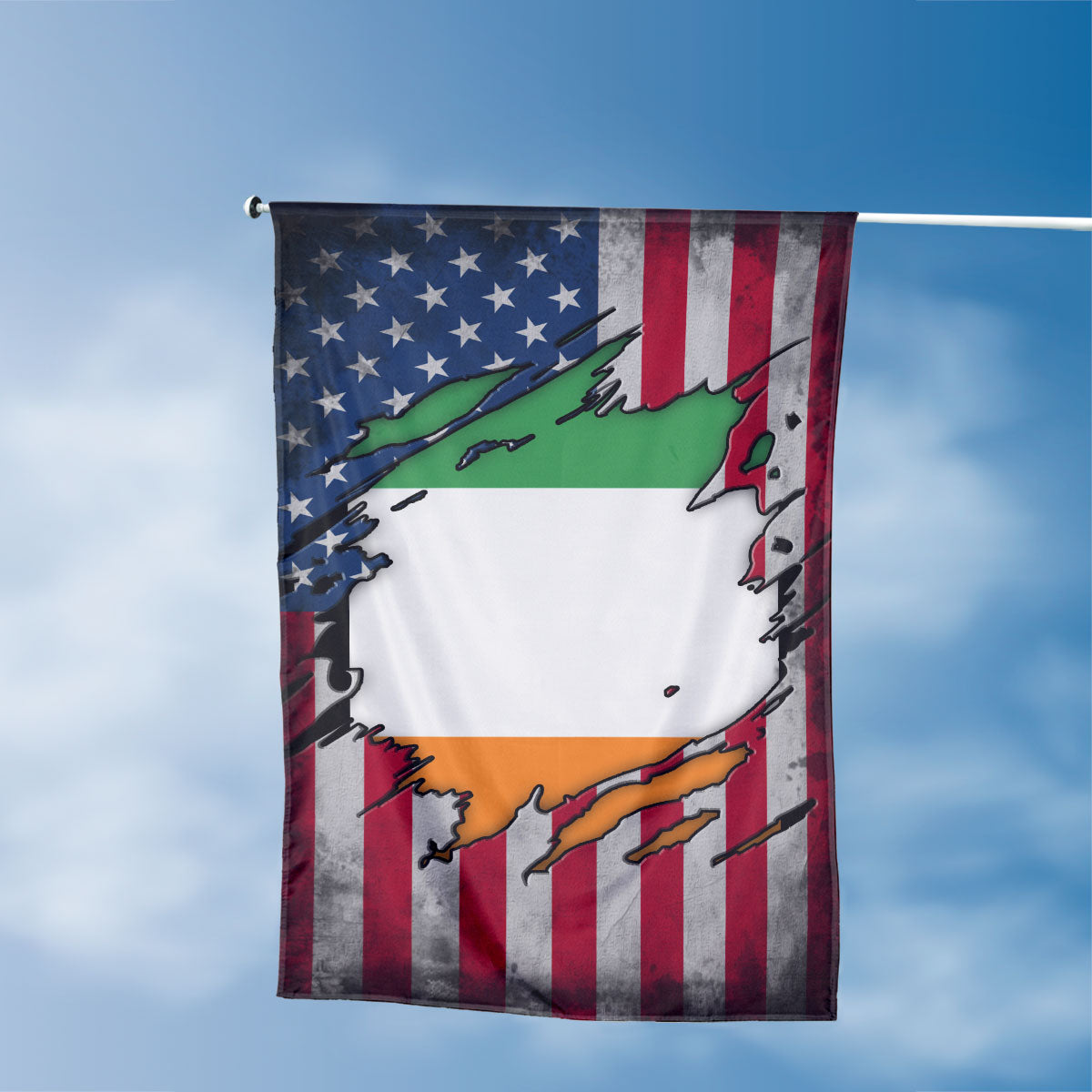 American Irish Flag, US And Ireland Polyester The Scratch Style 3