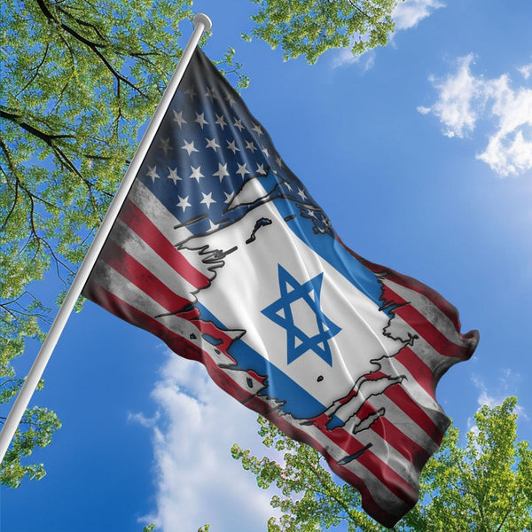 American Israeli Flag, US And Israel Polyester The Scratch Style 1