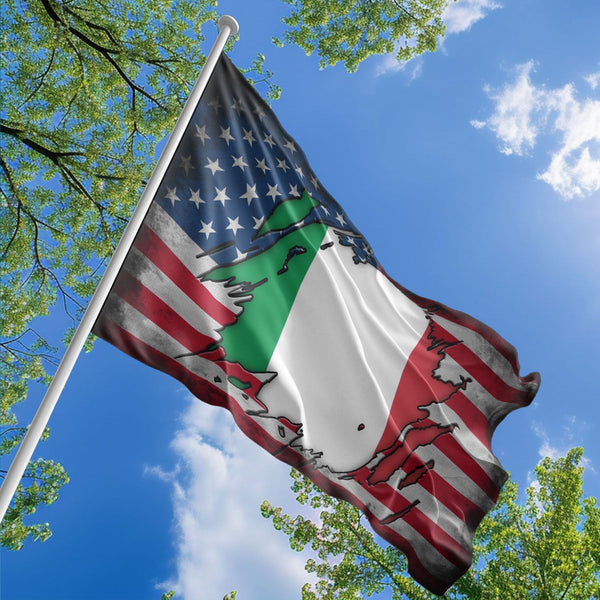 American Italian Flag, US And Italy Polyester The Scratch Style 1