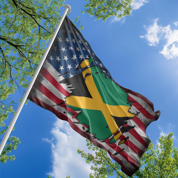 American Jamaican Flag, US And Jamaica Polyester The Scratch Style 1