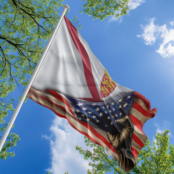 American Jerseyan Flag, US And Jersey Polyester The Original Style 1