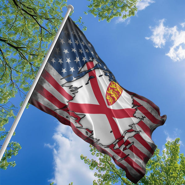 American Jerseyan Flag, US And Jersey Polyester The Scratch Style 1