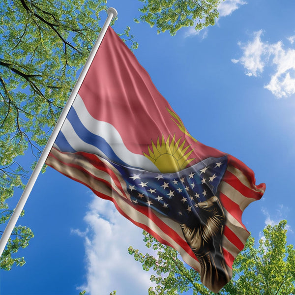 American I-Kiribati Flag, US And Kiribati Polyester The Original Style 1