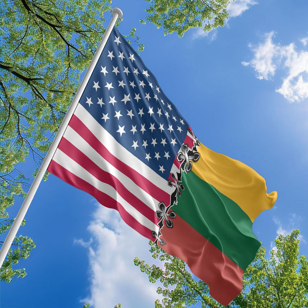 American Lithuanian Flag, US And Lithuania Polyester Sew Together Style 1