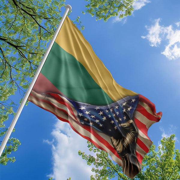 American Lithuanian Flag, US And Lithuania Polyester The Original Style 1