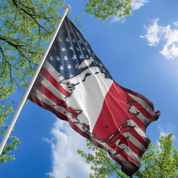 American Maltese Flag, US And Malta Polyester The Scratch Style 1