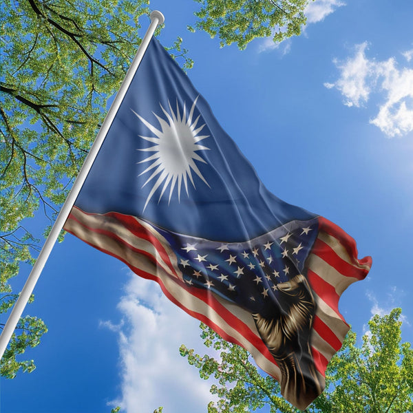 American Marshallese Flag, US And Marshall Islands Polyester The Original Style 1