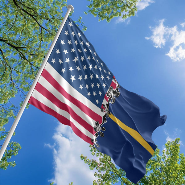 American Nauruan Flag, US And Nauru Polyester Sew Together Style 1