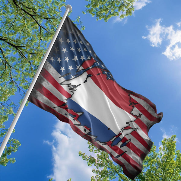 American Dutch Flag, US And Netherlands Polyester The Scratch Style 1