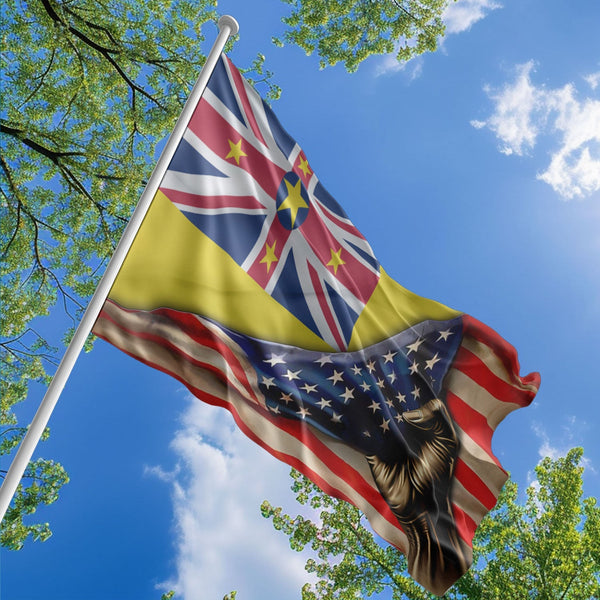American Niuean Flag, US And Niue Polyester The Original Style 1
