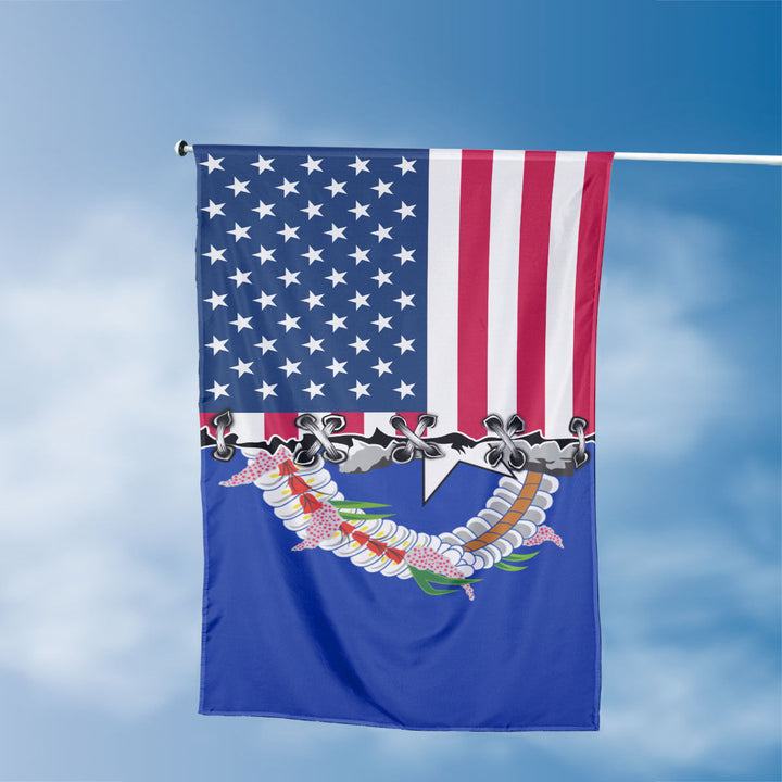 American Northern Marianan Flag, US And Northern Mariana Islands Polyester Sew Together Style 3