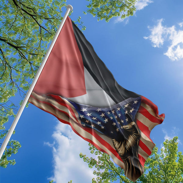 American Palestinian Flag, US And Palestine Polyester The Original Style 1