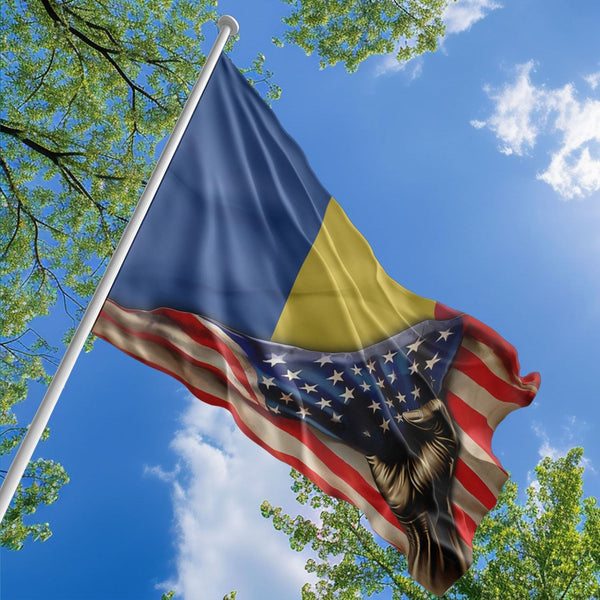 American Romanian Flag, US And Romania Polyester The Original Style 1