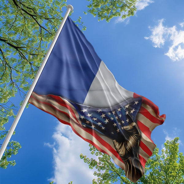 American Saint Martinois Flag, US And Saint Martin Polyester The Original Style 1