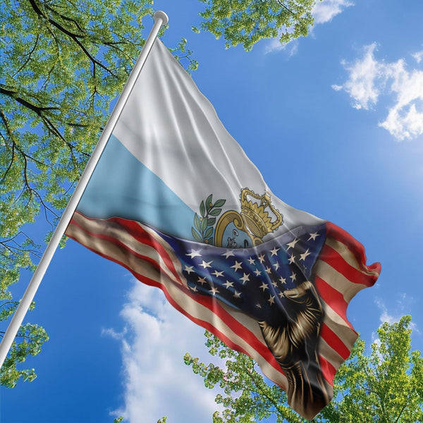 American Sammarinese Flag, US And San Marino Polyester The Original Style 1