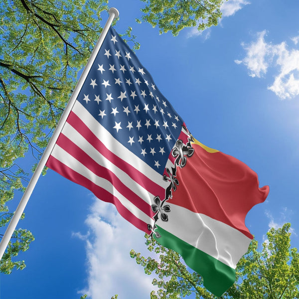 American Seychellois Flag, US And Seychelles Polyester Sew Together Style 1