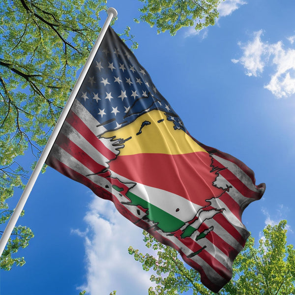 American Seychellois Flag, US And Seychelles Polyester The Scratch Style 1