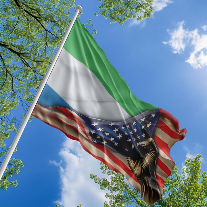 American Sierra Leonean Flag, US And Sierra Leone Polyester The Original Style 1